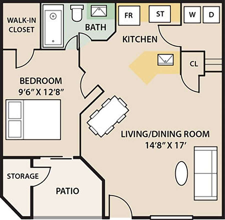 The Remington The Glades 1 Bedroom 1 Bath
